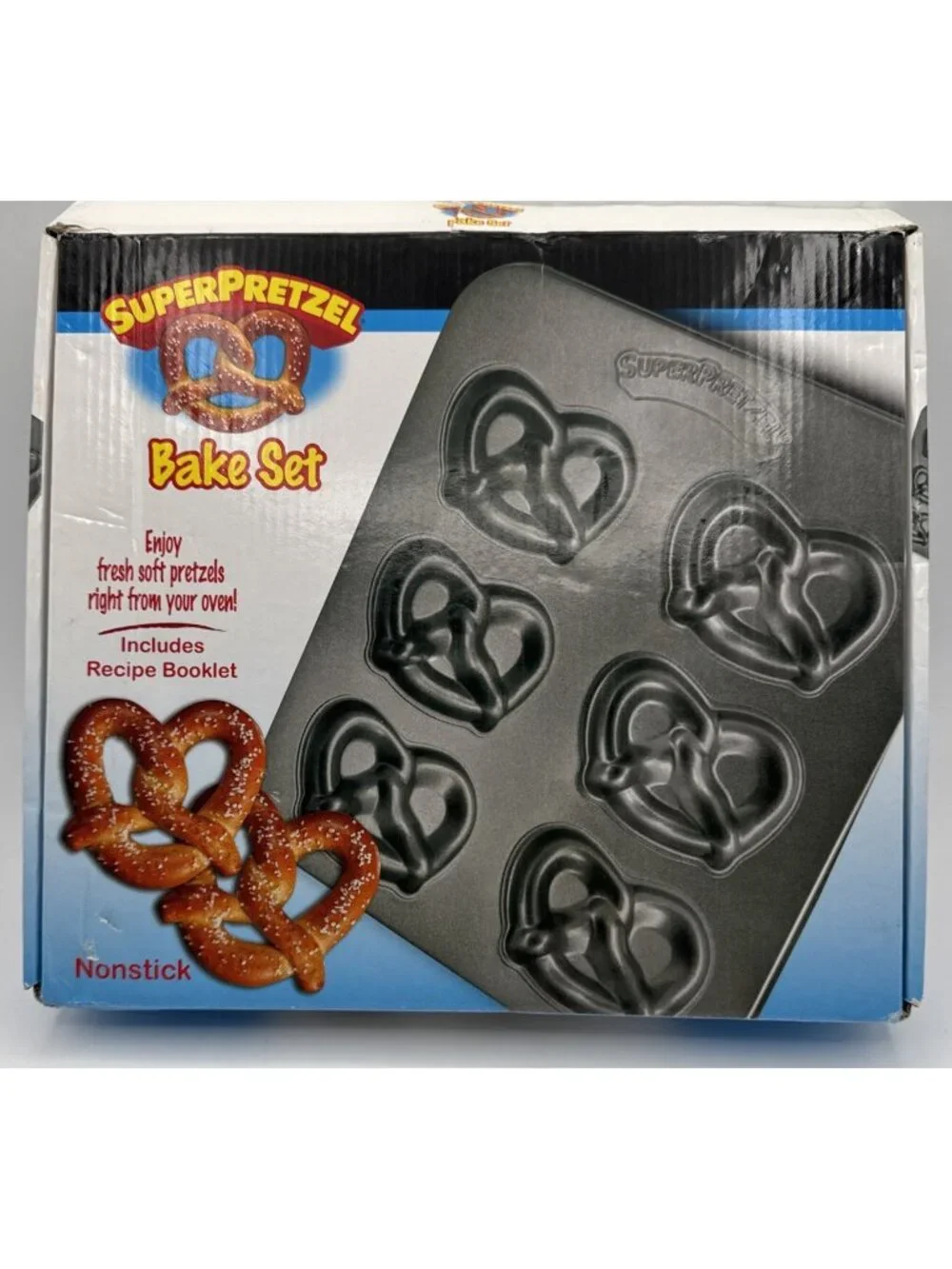 Smart Planet Super Pretzel Bake Set Non Stick Pretzel Pan And Recipes Open Box